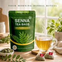 Tisane de feuilles de séné pur, 20 sachets de 30g, sans caféine, bien-être botanique naturel, sachet en gros, boîte quotidienne