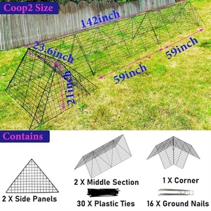 Túnel portátil para gallinas y conejos para exterior y patio, adecuado para gallineros, jaulas/cercas/túneles de jardín para patos. - Product Image 5