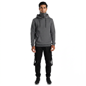 Sweat à capuche pour homme avec masque intégré, logo personnalisé, hiver, 100% coton, manches longues - Product Image 1