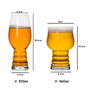 定制标志无铅16盎司18盎司6件套透明IPA啤酒杯
