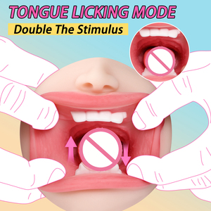 Meistverkaufter Tragbarer Männlicher <span class=keywords><strong>Masturbator</strong></span> mit Realistischem <span class=keywords><strong>TPR</strong></span>-Material Zungenleck-Vibration, Erwachsenenspielzeug zur Selbstbefriedigung - Product Image 3