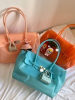 Bolso Jelly Firkin, Nueva Colección de Verano, PVC con Diseño de Caramelos, Resistente al Agua, Gran Capacidad, Bolso Tote de Uso Diario, Bolso de Hombro Draasher
