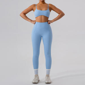 Factory Custom 2-Piece Plus Size Solid <strong>Waterproof</strong> Gym Clothing for Women High Waist Workout Skirt Yoga Set Crop Top <strong>Leggings</strong> - Product Image 3