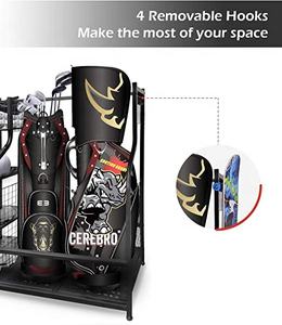 Chariot de présentation grande capacité avec roues verrouillables, idéal pour ranger balles de golf, clubs, gants et accessoires – Polyvalent pour magasin et garage - Product Image 4