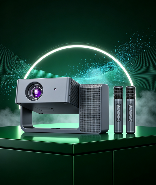 HT30 Portable Home Theater Projector 1080P LCD Android 13 Built-In Speakers Dual Microphone for Family Karaoke