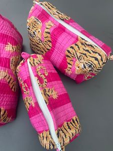 Ensemble de sacs fourre-tout matelassés en coton floral avec chaînes et fermeture éclair, style tendance, toutes saisons, pour la plage, le shopping et l'usage quotidien - Product Image 3