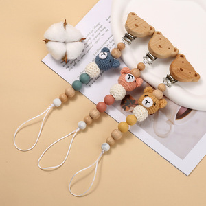 Nueva Cadena de <span class=keywords><strong>Crochet</strong></span> para <span class=keywords><strong>Chupetes</strong></span> de Bebé, Diseño de Animales de Dibujos Animados, Soporte Anticaída para <span class=keywords><strong>Chupetes</strong></span> con Mordedor de Gel - Product Image 3