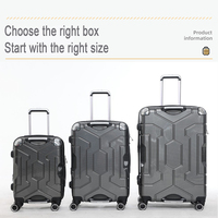 Valise de voyage extensible PC + ABS, ensemble de 3 pièces avec serrure TSA, valise à roulettes 20 pouces, 24 pouces, 28 pouces