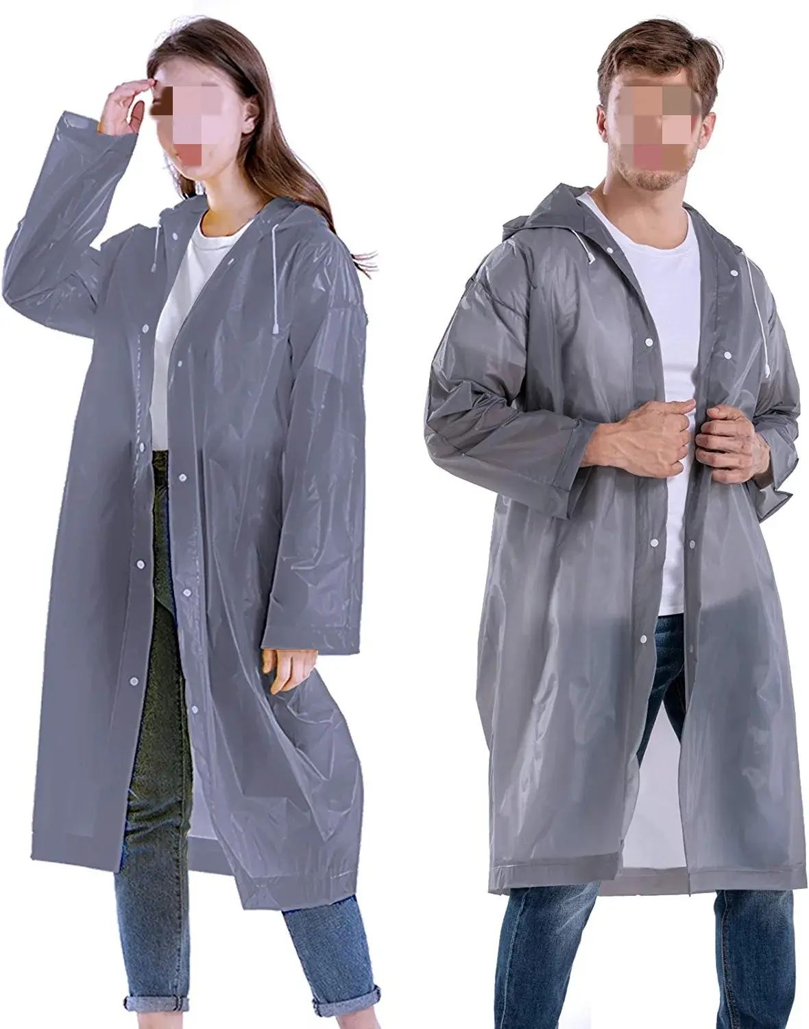 Wholesale EVA Long Rain Coat for Adults Reusable EVA Rain Ponchos Raincoats for Men Women Plastic Rain Gear