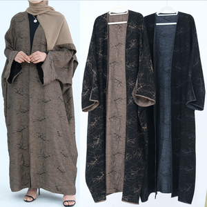 Loriya Abaya EID Customized Fabric New Abaya Kimono Turkey Dubai Abaya Slit Sleeves <strong>Plus</strong> <strong>Size</strong> Womens Cardigan Islamic <strong>Clothing</strong> - Product Image 1