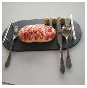 Plateau de service en ardoise noire avec poignée, Snacks carrés de cuisine - Product Image 3