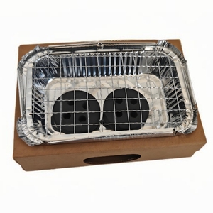 <strong>Disposable</strong> Steel Takeaway Barbecue Food Box with Multiple Sizes Custom Logo Folding Camp Grill for Outdoor Use - Product Image 4