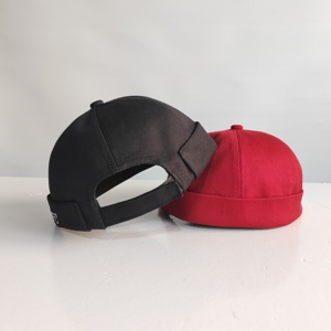 Custom Embroidery Logo Cotton Docker Sailor <b>Brimless</b> Rolled Cuff Retro Beanie Hat Adjustable Strapback Hip Hop <b>Cap</b> - Product Image 3