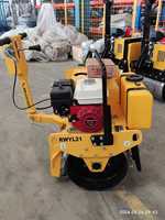 Compacteur routier vibrant à tambour unique, autopropulsé, avec moteur Honda GX160, pour asphalte et sols, compactage manuel des chaussées
