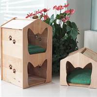 Maison pour chat en bois Maison pour animaux de compagnie Meubles pour animaux de compagnie Maison pour animaux de compagnie en bois