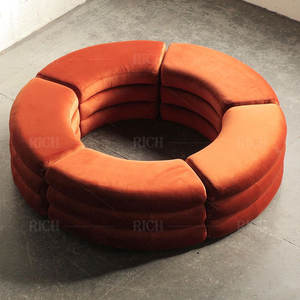دائري الحديثة اللوبي جولة شكل أريكة قطيفة الأريكة دائرة شكل الأريكة أريكة بهو المعاصرة نصف جولة أريكة الاقسام - Product Image 3