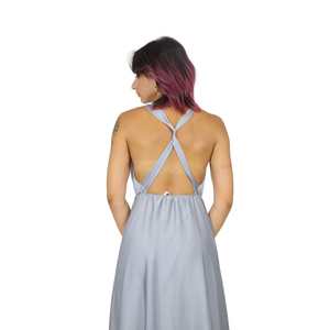 Vestido de Mujer Verde sin Mangas con Cuello en V, Largo Midi, Tela Fluida, para Fiesta - Product Image 6