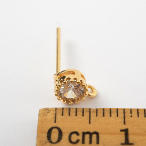 Pendientes de Oro Sólido de 14K con Circonita y Engaste de Garras, Aro Abierto para Fabricación de Joyería DIY |   Pendientes de Corazón Minimalistas de Lujo para Mujer, Uso Diario, 0.2g - Product Image 4