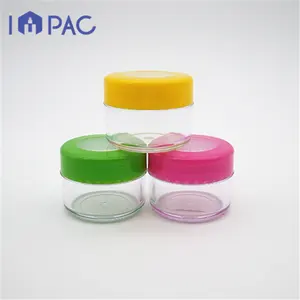 Tarro de crema de labios transparente de plástico redondo bonito pequeño con logotipo privado para cosméticos 18ml
