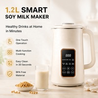 Mixeur multifonctionnel domestique 1,2 L 800 W pour lait de soja/aux noix, moteur en cuivre pur, 48 lames en acier inoxydable