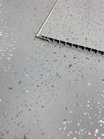 Panel de revestimiento de pared de pvc para decoración interior, para ducha, estampado en caliente, 1m de ancho, color gris brillante, proveedor de China