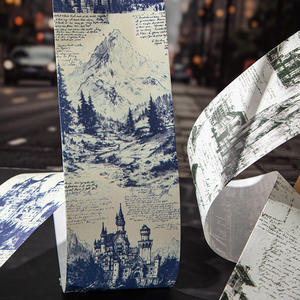 1 rouleau de ruban adhésif de fond grand format, série Guides de <span class=keywords><strong>voyage</strong></span> européens, autocollant pour carnet de croquis architecturaux - Product Image 3