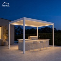 Pergola bioclimatique motorisée HESIWEI en aluminium à lames orientables pour jardin extérieur