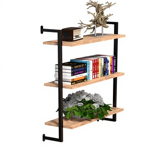 metal wood wall <b>shelf</b> wall mounted <b>shelf</b> modern wall <b>shelf</b> 3 tier wall <b>shelf</b> decorative wall <b>shelf</b> wooden wall <b>shelf</b> - Product Image 1