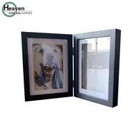 Cadre d'impression de patte de chien 2024 Offre Spéciale Funérailles Pet Cat Paw Prints Memorial Pictures Frame With Clay Paw Print Kit