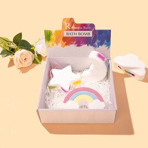 Bombes de <span class=keywords><strong>bain</strong></span> artisanales effet explosion arc-en-ciel, parfum citron, étoiles et nuages, relaxantes, au sel marin hydratant et à la lavande, pour la <span class=keywords><strong>maison</strong></span>, 100% naturelles - Product Image 3