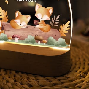 Morden Children's Natural Decorative Light Base Eco-friendly Materials LED Wooden <b>Lamp</b> Luminous Acrylic DIY RGB Colors - Product Image 5