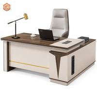 Escritorio Ejecutivo Moderno en Forma de L, Conjunto de Muebles de Oficina para Gerentes con Gabinete Lateral para Oficina de Director Ejecutivo, Suministros para Proyectos