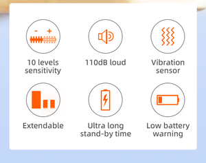 Sensor de vibración de fácil instalación, alarma de seguridad, Control remoto, sirena de 110db para puerta de ventana de apartamento, antirrobo - Product Image 2