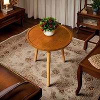 Petite table basse pour appartements - Style américain multifonctionnel en bois massif, design ovale pour salon, chambre, meubles de maison