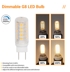 Dimmable G8 4 Wát 400lm LED ánh sáng bóng đèn Trung Quốc ac120v gốm + PC không nhấp nháy - Product Image 4