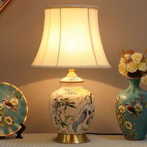 新中式花鸟高颜值客厅书房台灯，2023年美式复古装饰 - Product Image 1