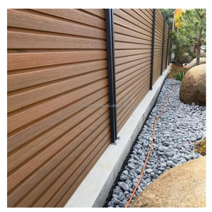 Pannelli in WPC <span class=keywords><strong>Recinzione</strong></span> da <span class=keywords><strong>Giardino</strong></span> Prefabbricata per Ville Modello 3D Telai in Alluminio PVC Plastica e Metallo Trattamento Naturale per Privacy Esterna - Product Image 1