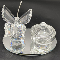 Papillon Cristal Acrylique Liquide Plat Dappen Plat Tasse En Verre Avec Couvercle Bol Pour Poudre Acrylique Monomère Nail Art Beauté Outil