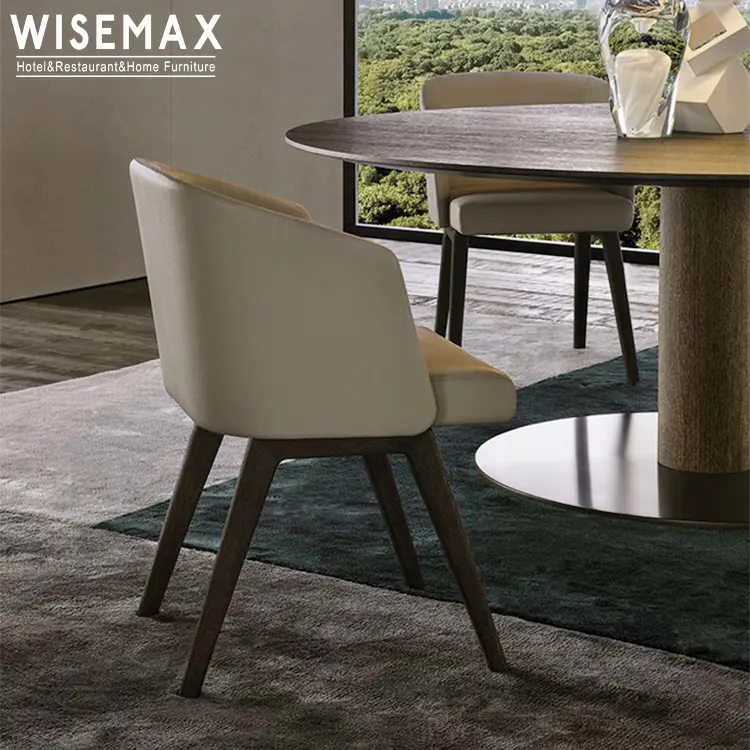 WISEMAX italienischer designer moderner stoff esszimmermöbel massivholzrahmen restaurant rückenlehne armstuhl esszimmer wohnzimmer
