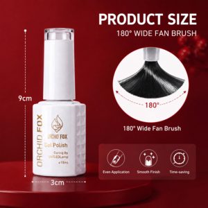 ORCHID <span class=keywords><strong>FOX</strong></span> พรีเมี่ยม บริลเลียนท์ เรด กลิตเตอร์ เจลทาเล็บ 15 มล. แบบลอกออกได้ ยูวี แอลอีดี น้ำยาทาเล็บ - Product Image 6