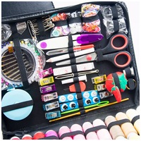 Ensemble de couture portable en cuir de 229 pièces, grand format, avec boîte, pour couture à la main, cadeaux d'anniversaire pour femmes, vente en gros