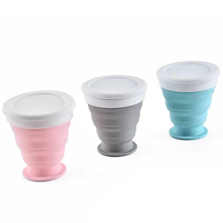 Coffee Mug with Cover Portable Multifunctional Outdoor Sports Collapsible Cup Silicone Water Bottles Direct Drinking with Lid