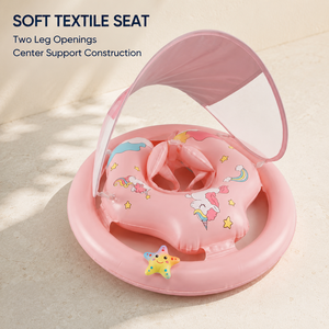 Bouée de <span class=keywords><strong>piscine</strong></span> pour bébé avec auvent et siège en textile doux, anneau double en PVC de 0,30 mm pour collections en marque blanche - Product Image 2