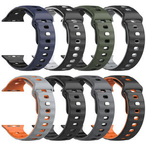 Correa de Silicona para Reloj Apple Watch S10 11 46mm Ultra 49mm SE 44mm, Correa Deportiva de Doble Color, Venta al Por Mayor - Product Image 1