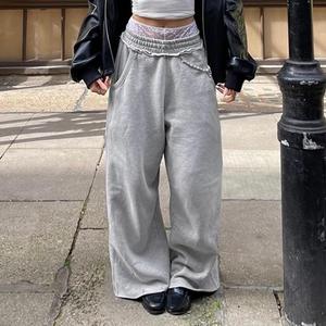 OEM Manufacturer Wholesale Breathable Mid Elastic Waist Streetwear <b>Jogger</b> Track Pant Baggy Sweat Trouser Oversized <b>Wide</b> <b>Leg</b> - Product Image 1