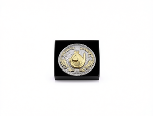 Fibbia per cintura rotonda in argento nero opaco da 4,5 cm in lega placcata - Product Image 1