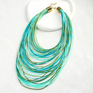 Collar de Cordón de Cera Multicapa Exagerado Nuevo de 2025, Collar de Cordón de Cuero Colorido Retro Bohemio - Product Image 1
