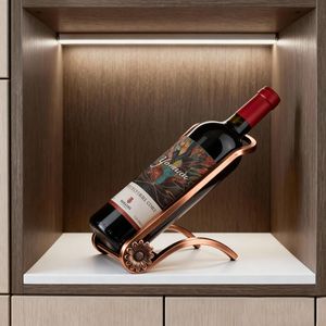 Porte-bouteilles rectangulaire Moritaka Faction, design minimaliste, durable, décoration d'intérieur, utilisation pour les fêtes, support pour bouteilles de 750 ml - Product Image 4