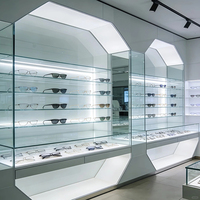 Étagère de présentation LED personnalisable en couleur et en taille, avec revêtement en poudre/dos en verre, pour bijouteries, supermarchés, centres commerciaux de luxe