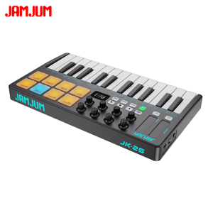 Clavier <span class=keywords><strong>MIDI</strong></span> sans fil JAMJUM avec 25 touches sensibles à la vélocité et 8 pads RVB - Product Image 6